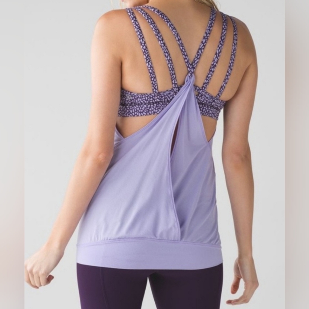 Lululemon nouveau limits purple tank with built in bra size 6